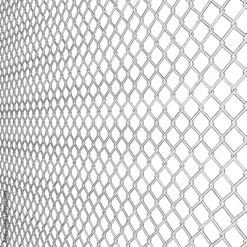 Wired Metal Fence Mesh Vector. Pattern Texture Of Steel Wire Grid Isolated On White Transparent Background. 3d Aluminum Grate For Jail Cage. Safety Barrier.