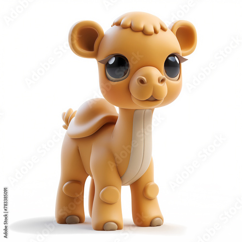 A cute and happy baby camel 3d illustration