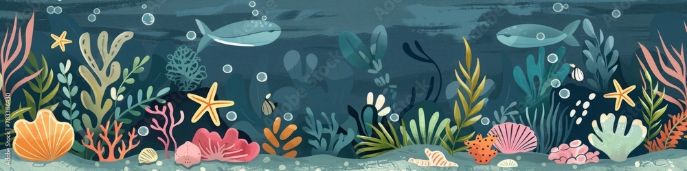 Underwater sea world. Algae and corals. Underwater sea world. Algae and corals.