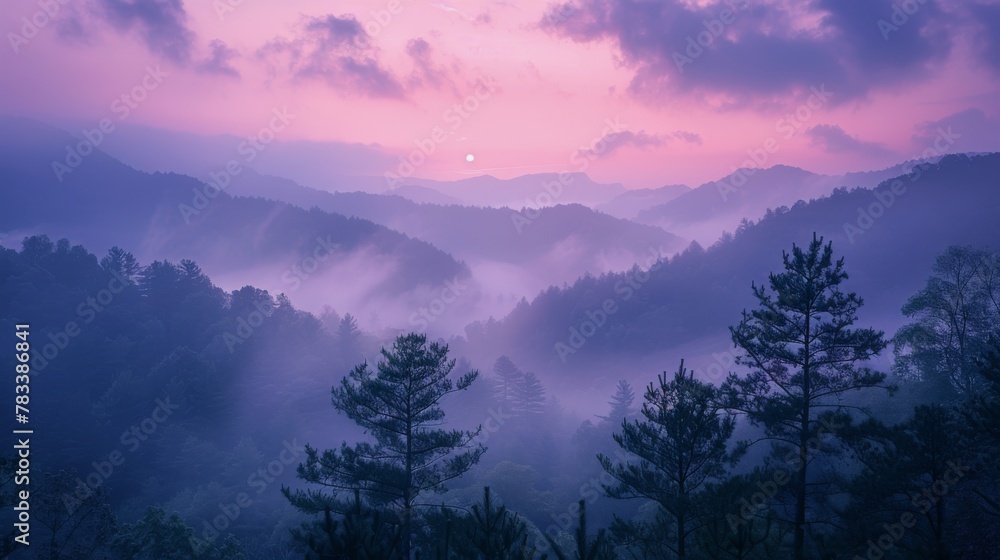 Mountain Range With Trees in Foreground Mountain Range With Trees in Foreground