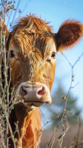Close up portrait of a cow ...