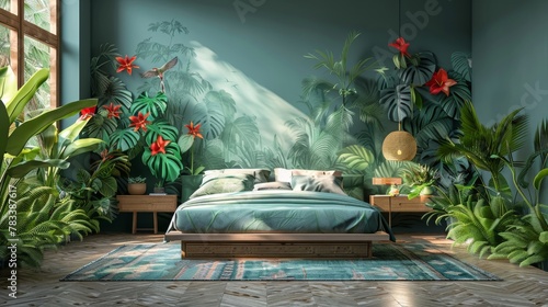 Bedroom With Bed, Plants, and Window