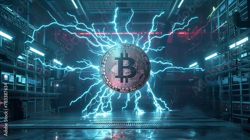 Bitcoin Lightning Network as a Layer 2 Breakthrough. Lightning is a decentralized network using smart contracts - Image made using Generative AI