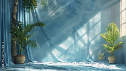 Room With Curtain and Plant