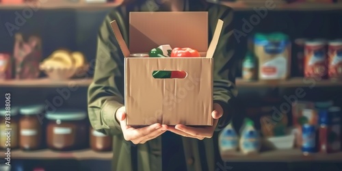 donating food boxes to help those in need Generative AI