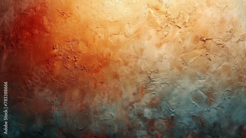 Abstract Painting in Orange and Blue Colors