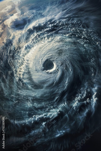 tropical cyclone as seen from Earth orbit Generative AI