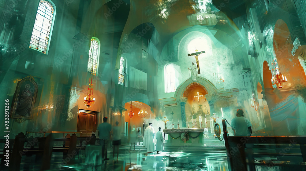Baptism Preparation: Catholic Church. Individual Meeting with Priest for Baptism Instruction. Preparatory Vibes during Baptism Preparation. Personal Scene during Rite of Initiation