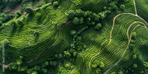 agricultural fields bird's eye view Generative AI