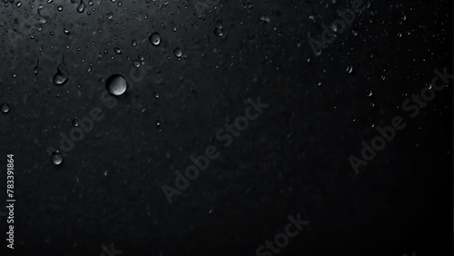 gray to dark black background with water drops from Generative AI photo