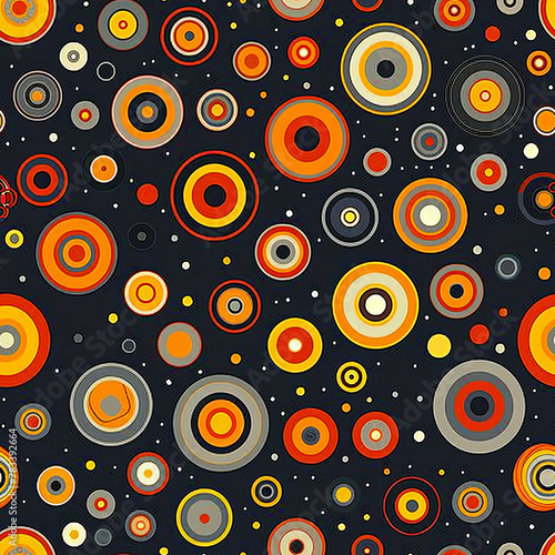 Abstract Colorful Circles Seamless Pattern on a Light Background