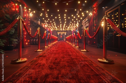 Red Carpet and Red Lights Background photo