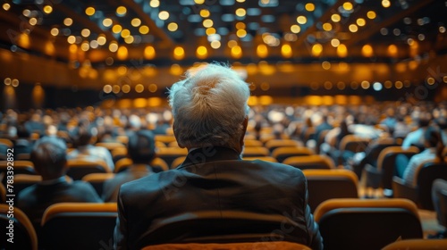 Man Standing in Front of Crowd of People