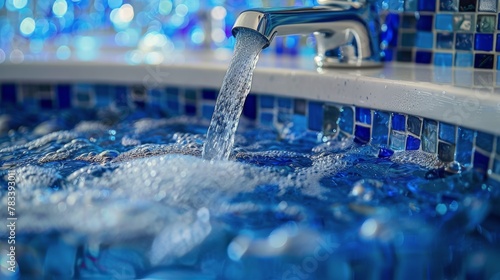 Close Up of Faucet With Running Water