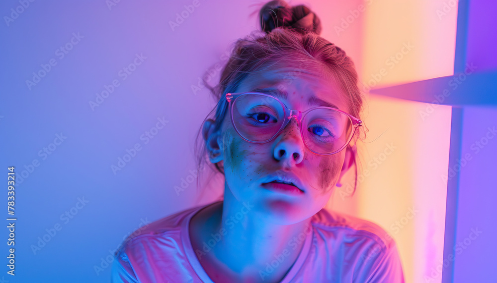 Girl with Sensory Processing Disorder Using Sensory Room. Sensory