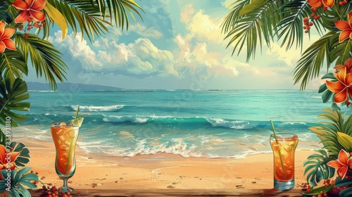 Two Cocktails on a Tropical Beach