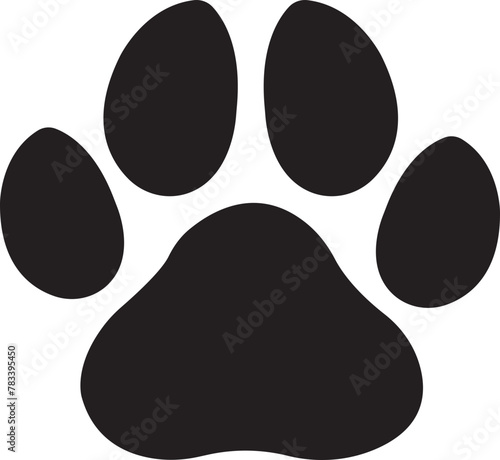 cat or dog paw print flat icon. for animal Paw vector foot trail of cat. Dog, puppy silhouette animal diagonal tracks patterns, showcases design, apps and web isolated on transparent background