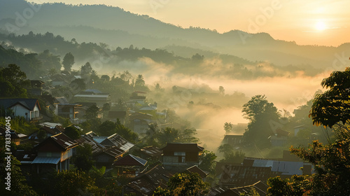 "MAE HONG SON" in silhouette containing the picturesque views of Pai and local hill tribe villages