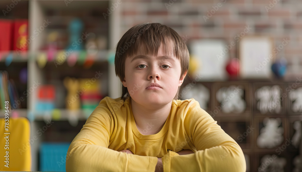 Emotional Wellness: Young Adult with Down Syndrome Participates in Mindfulness Activities for Stress Relief. Learning Disability Emotional Wellness: Young Adult with Down Syndrome Participates in Mindfulness Activities for Stress Relief. Learning Disability