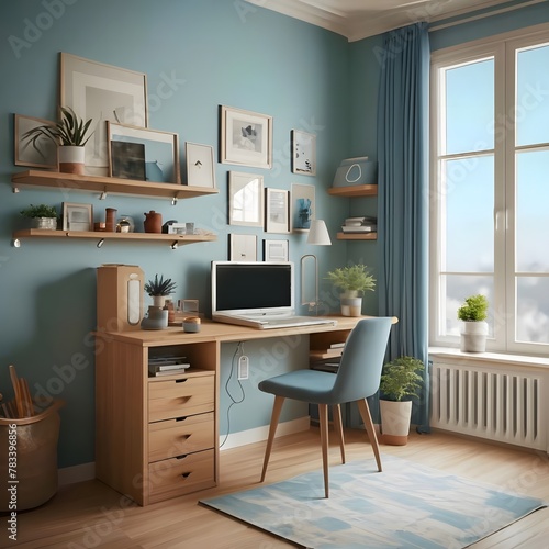 Luxury personal room interior design. 3d render concept.  