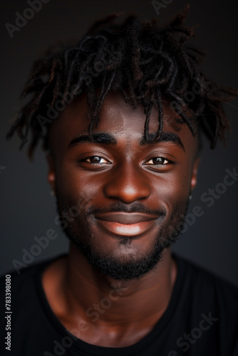 Portrait of confident adult man with beard and brown eyes close up © Miljan Živković