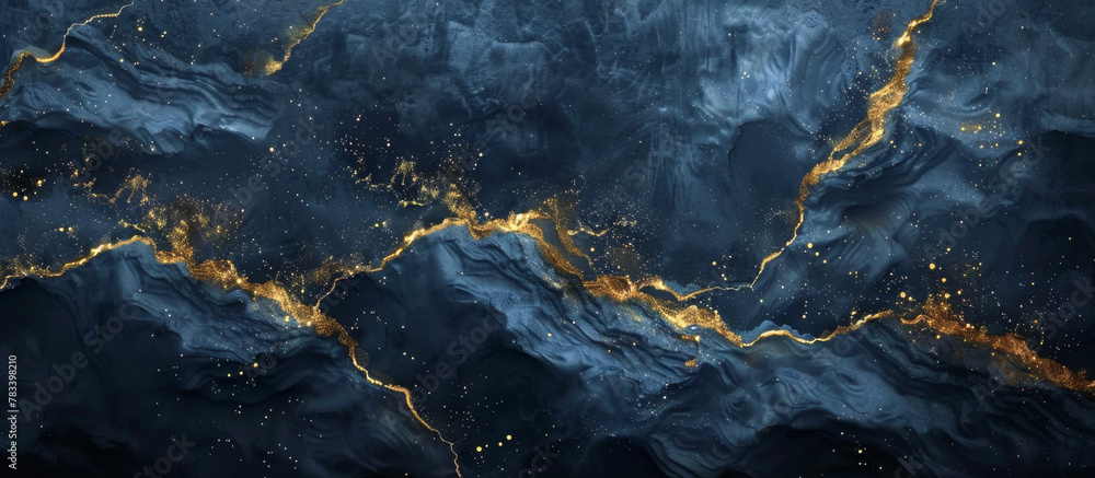 abstract mountain landscape with golden glittering lines abstract mountain landscape with golden glittering lines
