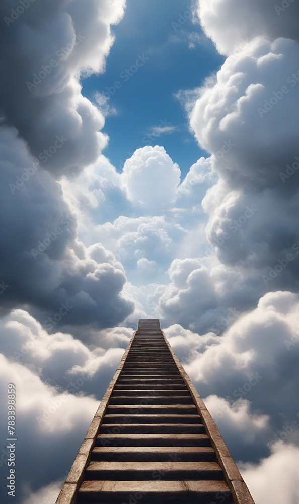 Stairway to heaven, a long stairway goes to the sky