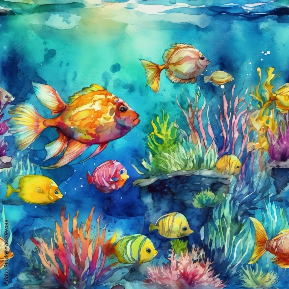 Naklejka premium fish in aquarium