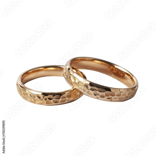 Isolated Golden Wedding Rings on White Background
