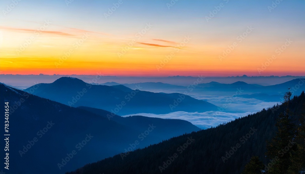 sunrise in the mountains