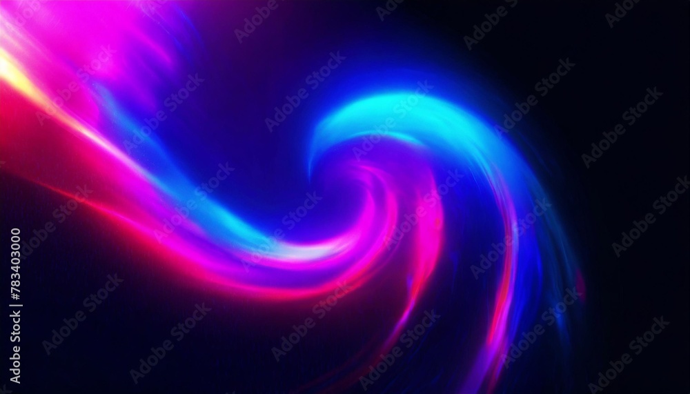abstract colorful neon rainbow pink blue holographic holo swirl photography overlay on black background
