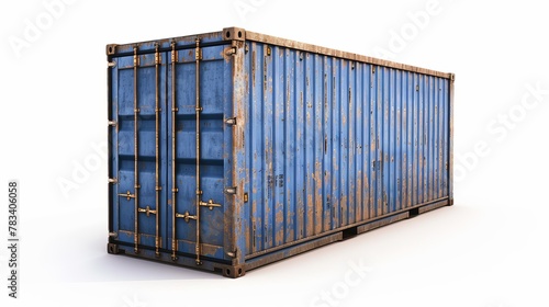 3d rendering of a shipping container isolated on white background