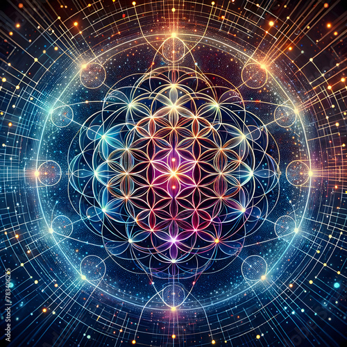 Interstellar Symphony, The Cosmic Dance of the Flower of Life Geometry