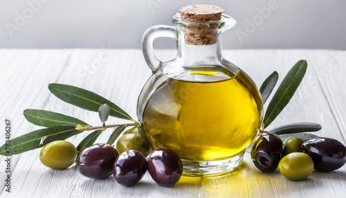 olive oil container bottle on white background