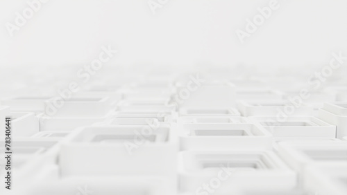 3D geometric cubes. 3d shapes. Color white and grey smooth 3D art