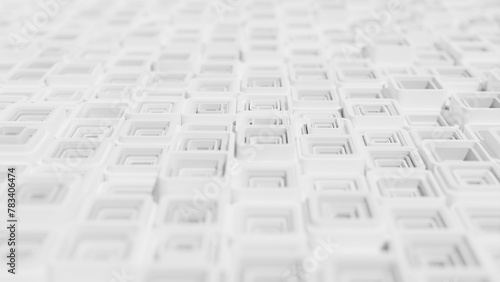 3D geometric cubes. 3d shapes. Color white and grey smooth 3D art