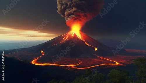 ai generated illustration volcanic eruption