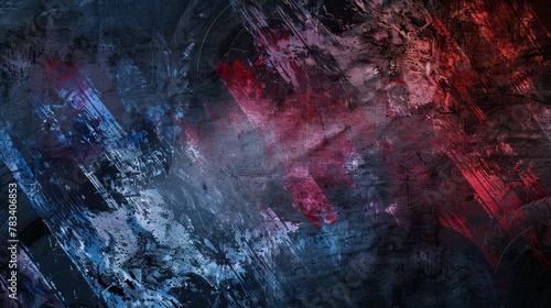 abstract grunge background with template textures and a combination of red, blue, black, and grey color shades, along with tire marks and racing associations