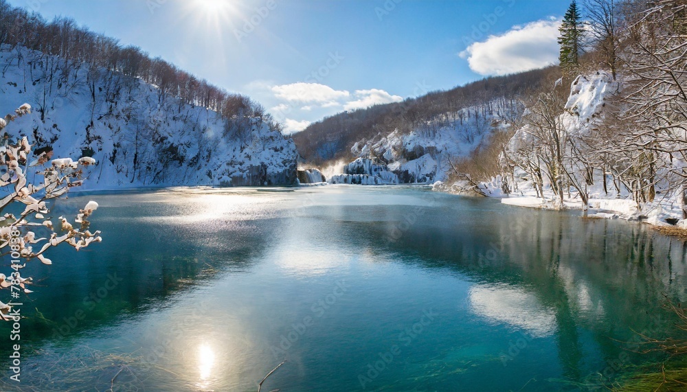 winter in plitvice lakes national park lika senj county karlovac county croatia
