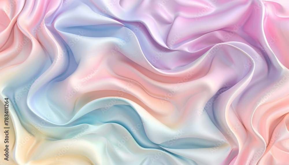 Fototapeta premium flowing pastel silk texture with smooth waves and gradients