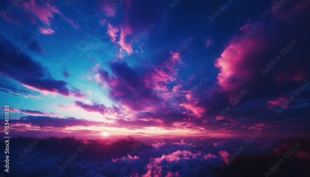 pink blue clouds at sunset cloudy air flying in the sky landscape sky at dawn 3d render