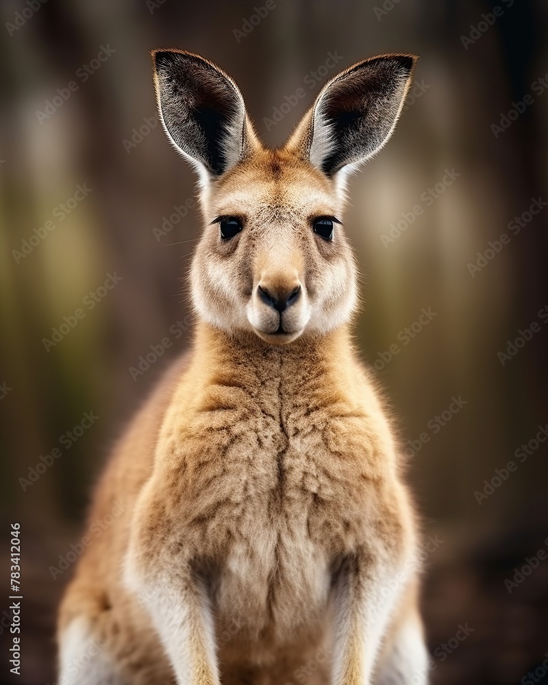 Portrait of a kangaroo in the desert of Arizona.
