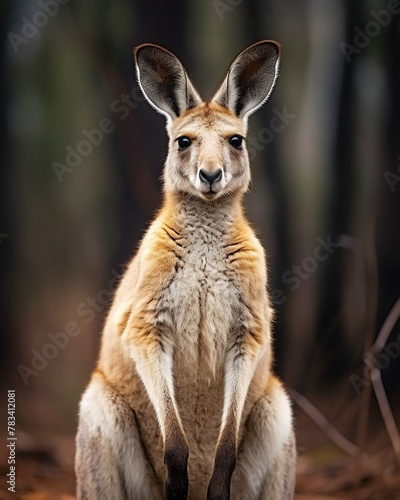 Portrait of a red kangaroo (Macropus rufus) photo