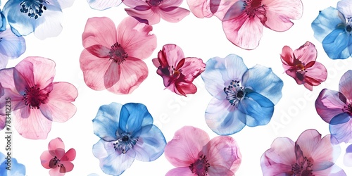 Floral flower texture illustration on white background