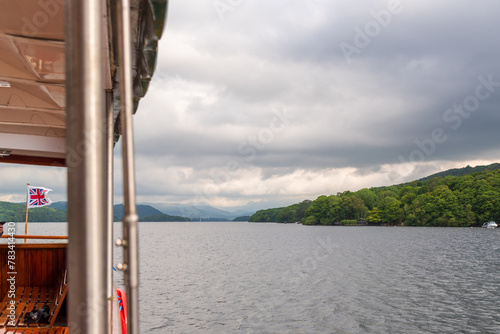 Looking towards the north of Lake Windermere from a boat