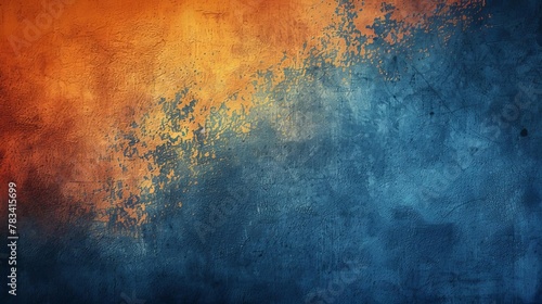 retro grungy blue and orange gradient background abstract textured illustration photo