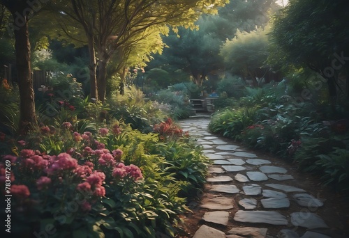 Garden with stone path © Nicholas