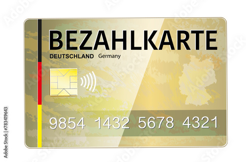 Bezahlkarte für Flüchtlinge, Asylbewerber, Geflüchtete in Deutschland,
Vektor Illustration isoliert auf weißem Hintergrund
