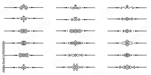 Text dividers doodle set. Wedding decorative elements, ornament, borders, lines. Hand drawn vector illustration isolated on white background