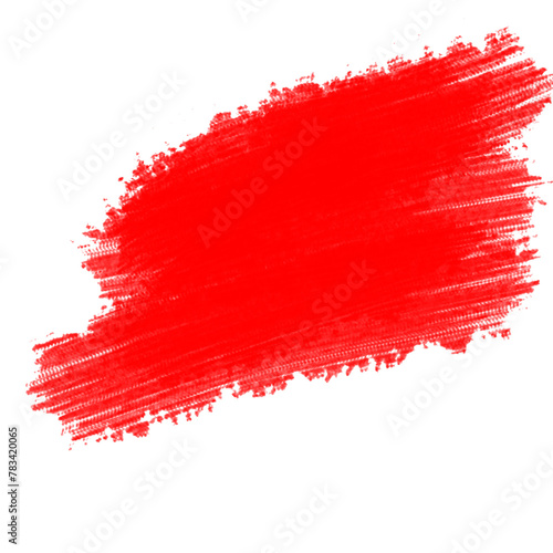 Red stroke of paint isolated on white background with clipping mask (alpha channel) for quick isolation. Easy to selection object. 